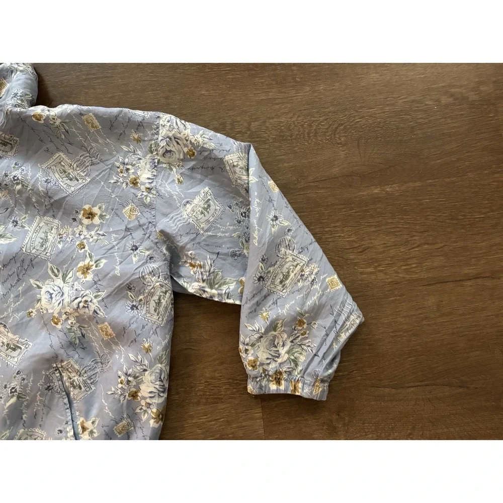 Vintage Women 100% Silk‎ Bomber Jacket EVR Rousso Mixed Floral Windbreaker XL